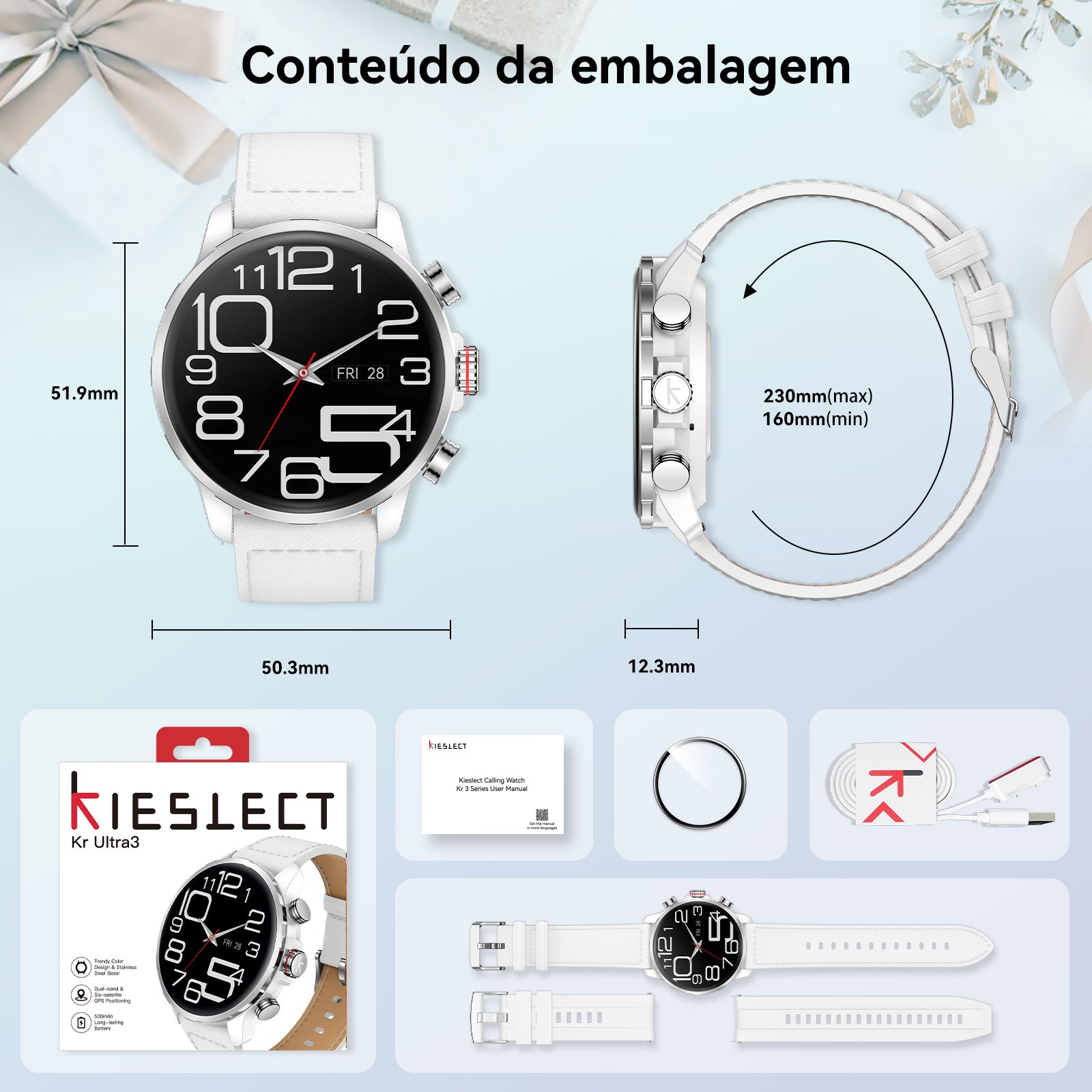 Smartwatch Kieslect Kr Ultra 3 Branco