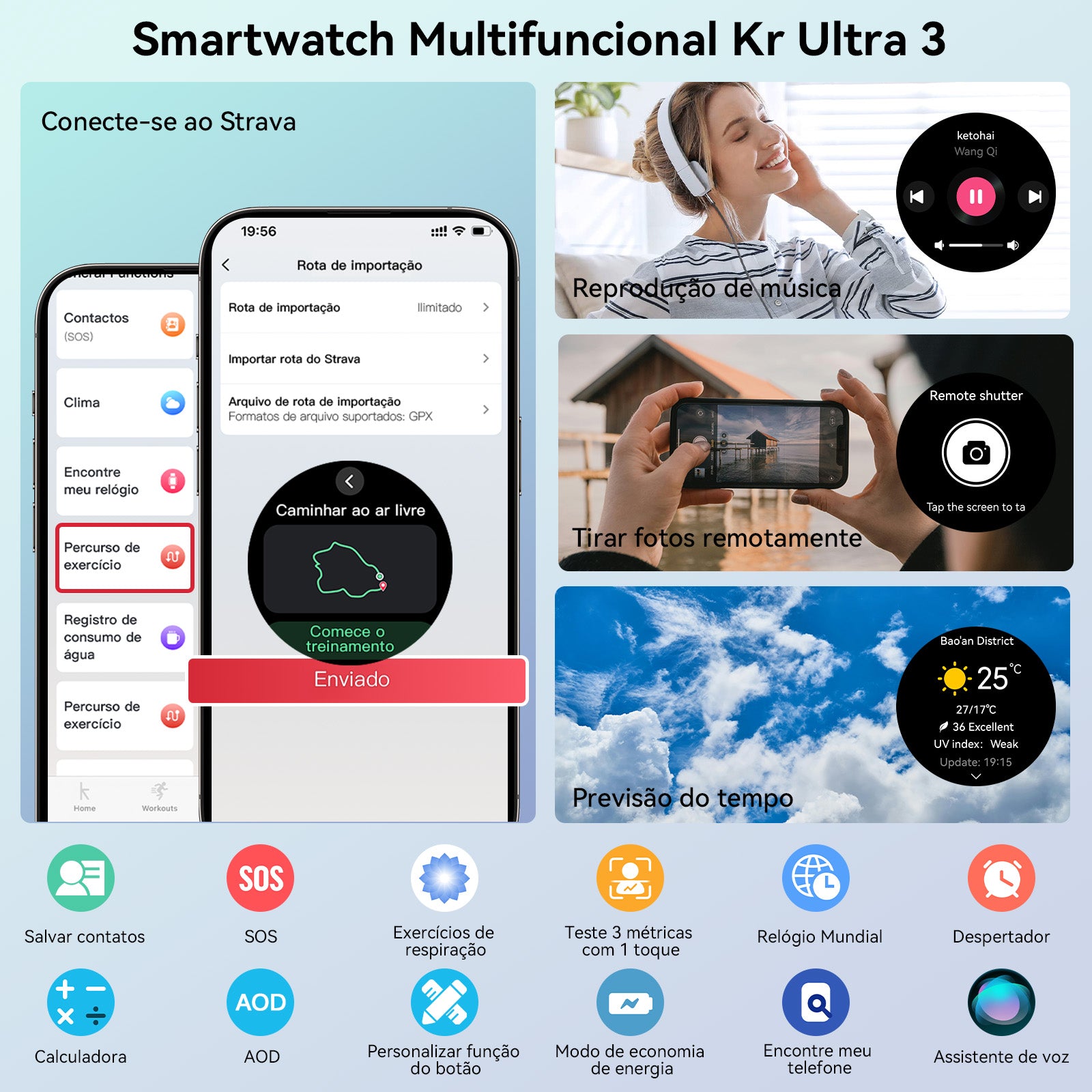 Smartwatch Kieslect Kr Ultra 3 Branco